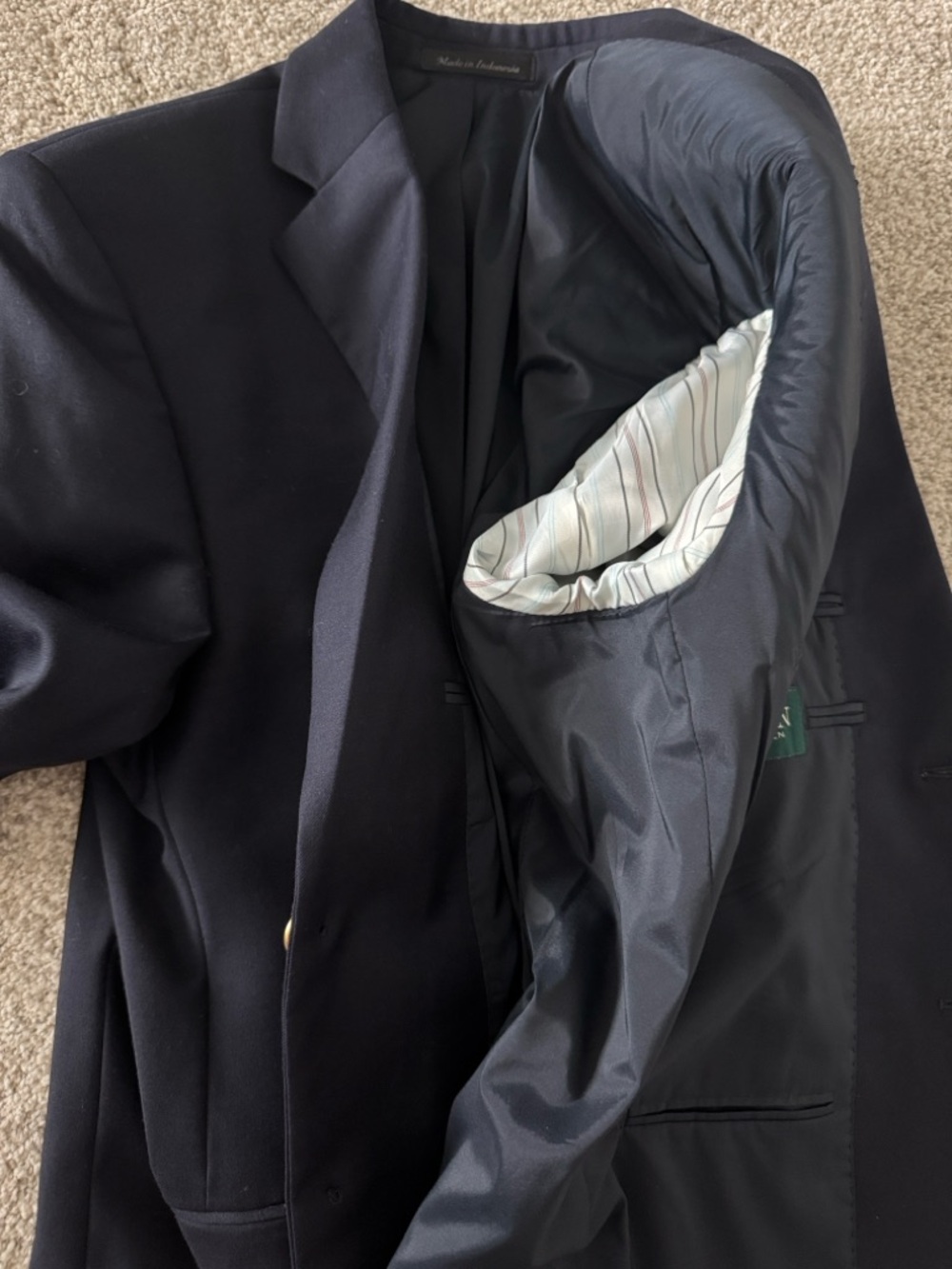 Ralph Lauren Navy Wool Blazer with Gold Buttons - Picture 3 of 5